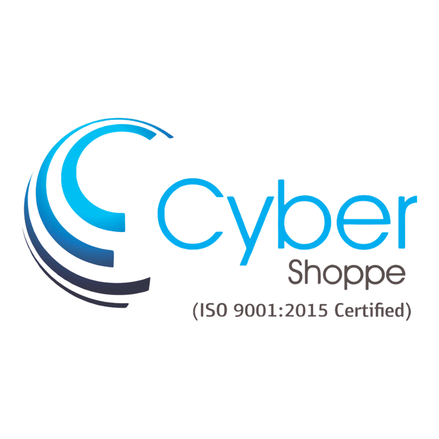 Cyber Shoppe logo: a swept blue C beside the company name