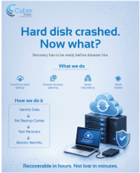 Backup and recovery post headed Hard disk crashed. Now what?, ending on the line recoverable in hours, not lost in minutes