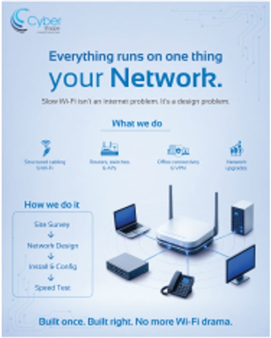 Networking post headed Everything runs on one thing: your network, ending on the line built once, built right