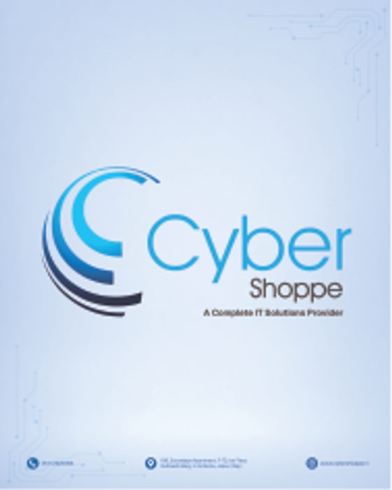 Cyber Shoppe logo card reading A Complete IT Solutions Provider