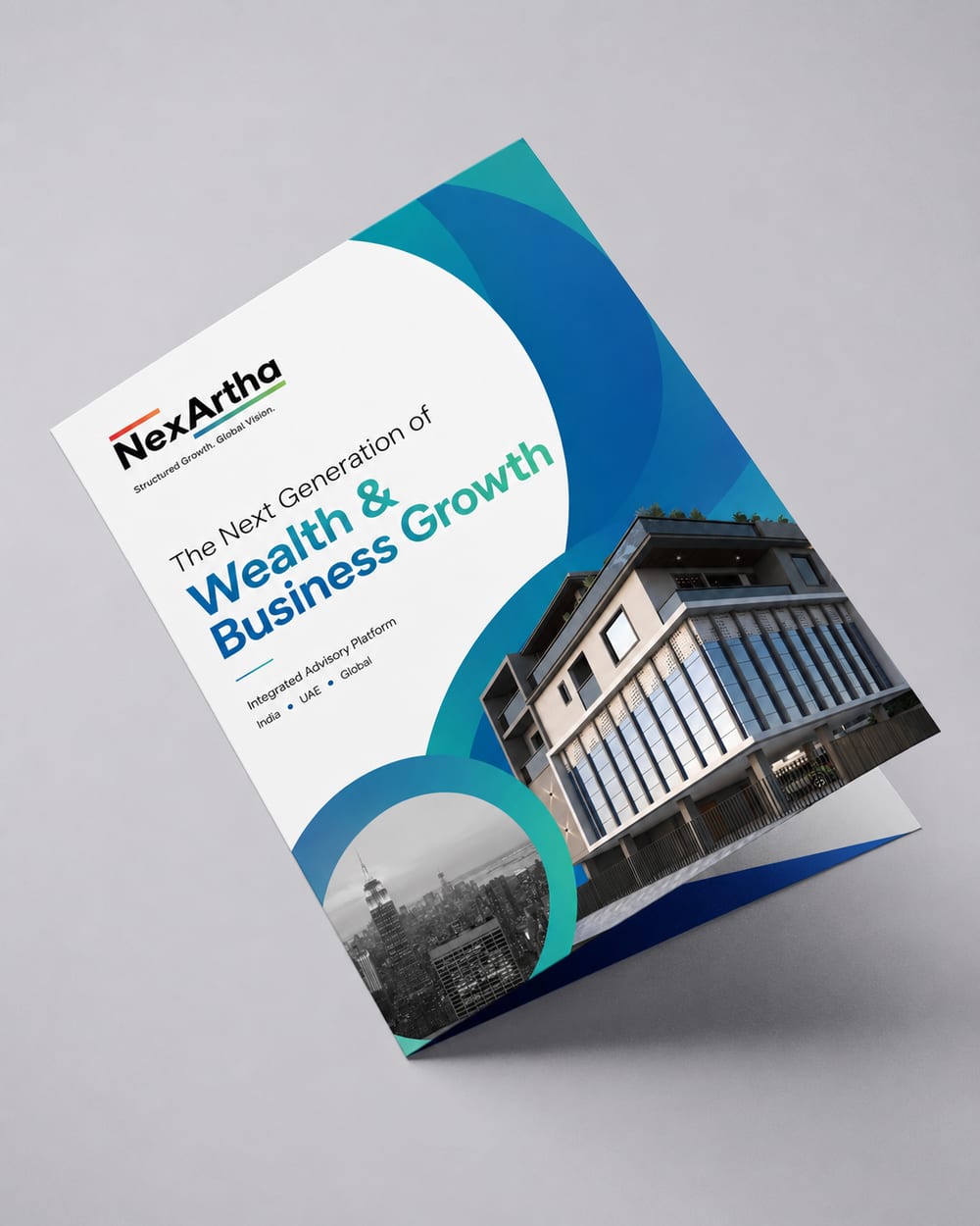 NexArtha company profile brochure cover, titled The Next Generation of Wealth and Business Growth